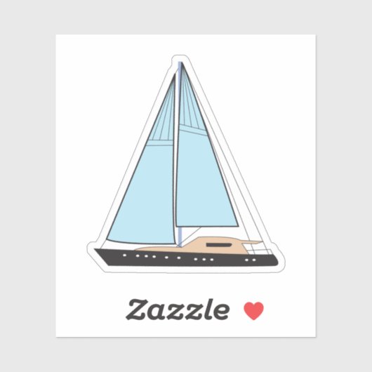 Luxury Sailing Yacht Boat Sticker (Vel)