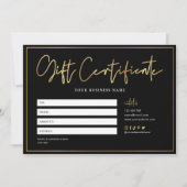 Luxury Salon Black & Gold Glam Cadeaubon (Voorkant)