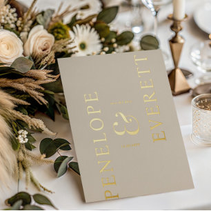 Luxury Save the Date Moderne Verticale Namen Folie Uitnodiging