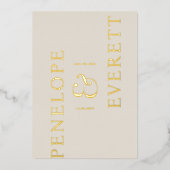 Luxury Save the Date | Moderne Verticale Namen Folie Uitnodiging (Voorkant)