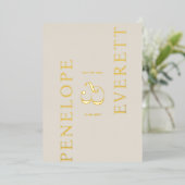 Luxury Save the Date | Moderne Verticale Namen Folie Uitnodiging (Staand Voorkant)