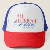 Luxury Script All American Bruid Bachelorette Trucker Pet (Voorkant)