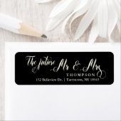 Luxury Script The Future Mr en Mrs Black Elegant Etiket (Insitu)