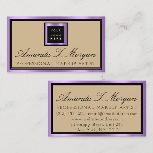 Luxury Services Interior Event Wedding Paars Visitekaartje (Voorkant / Achterkant)