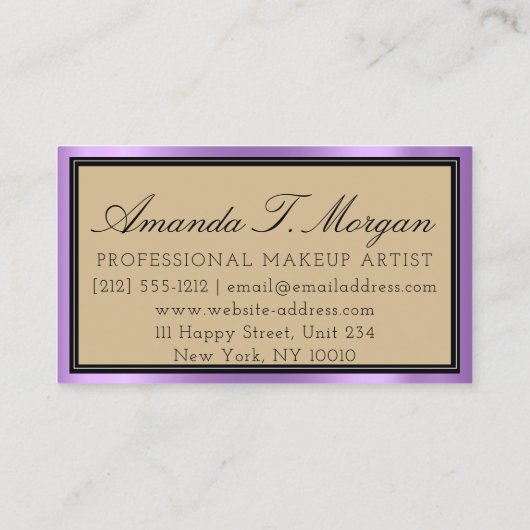 Luxury Services Interior Event Wedding Paars Visitekaartje (Achterkant)