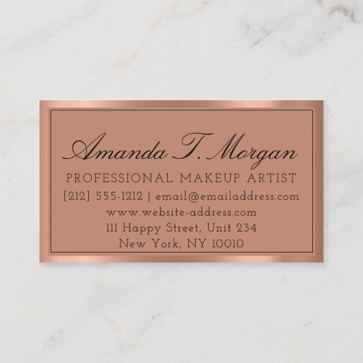 Luxury Services Wedding Event Production Copper Visitekaartje (Achterkant)