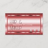 Luxury Shimmery Red met Diamonds en Logo Glamor Visitekaartje (Voorkant)