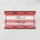 Luxury Shimmery Red met Diamonds Noble en Modern Visitekaartje (Voorkant)