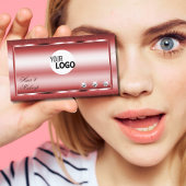 Luxury Shimmery Red Modern met diamanten en Logo Visitekaartje