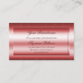 Luxury Shimmery Red Modern met diamanten en Logo Visitekaartje (Achterkant)