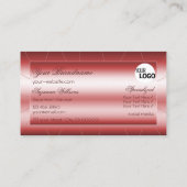 Luxury Shimmery Red Stylish met Diamonds en Logo Visitekaartje (Achterkant)