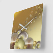 Luxury Shiny Sparking Gold en Silver Circles Vierkante Klok (Hoek)