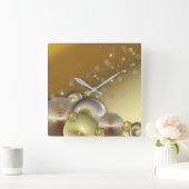 Luxury Shiny Sparking Gold en Silver Circles Vierkante Klok (Huis)