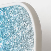 Luxury Silver Azure Blue Glitter Pickleball Paddle (Links Detail)