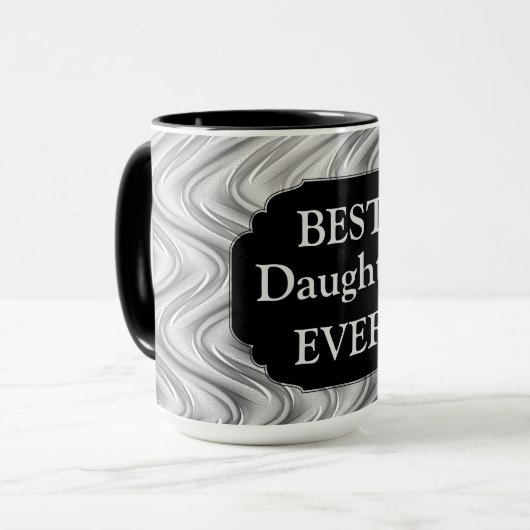 Luxury Silver "Best Daughter Ever"-ontwerp Mok (Voorkant links)