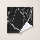 Luxury Silver Black Marble past aan Bad Handdoek (Wasdoekje)