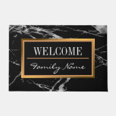 Luxury Silver Black Marble past aan Deurmat (Voorkant)