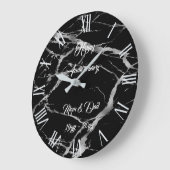 Luxury Silver Black Marble past aan Grote Klok (Hoek)