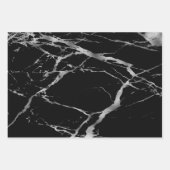 Luxury Silver Black Marble past aan Inpakpapier Vel (Voorkant 2)