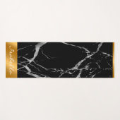 Luxury Silver Black Marble past aan Yogamat (Voorkant (horizontaal))