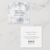 Luxury Silver Bokeh glitter social media Vierkante Visitekaartje (Voorkant / Achterkant)