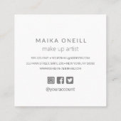 Luxury Silver Bokeh glitter social media Vierkante Visitekaartje (Achterkant)