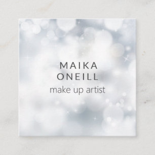 Luxury Silver Bokeh glitter social media Vierkante Visitekaartje