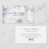 Luxury Silver Bokeh glitter social media Visitekaartje (Voorkant / Achterkant)