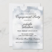 Luxury Silver Bokeh Light Chic Engagement Party Kaart (Voorkant)