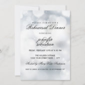 Luxury Silver Bokeh Light Chic Rehearsal Dinner Kaart (Voorkant)