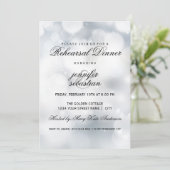Luxury Silver Bokeh Light Chic Rehearsal Dinner Kaart (Staand voorkant)