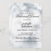 Luxury Silver Bokeh Light Chic Rehearsal Dinner Kaart (Voorkant / Achterkant)