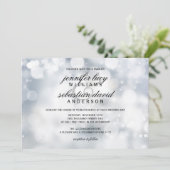 Luxury Silver Bokeh Light Chic Wedding Kaart (Staand voorkant)
