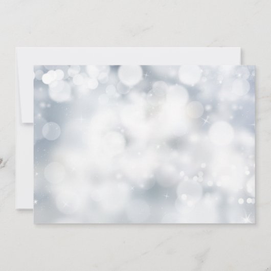 Luxury Silver Bokeh Light Chic Wedding Kaart (Achterkant)