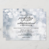Luxury Silver Bokeh Light Chic Wedding Kaart (Voorkant / Achterkant)