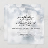 Luxury Silver Bokeh Light Chic Wedding Kaart (Voorkant / Achterkant)