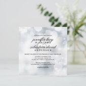 Luxury Silver Bokeh Light Chic Wedding Kaart (Staand voorkant)