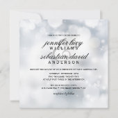 Luxury Silver Bokeh Light Chic Wedding Kaart (Voorkant)