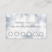 Luxury Silver bokeh wellness massage yoga Visitekaartje (Voorkant)