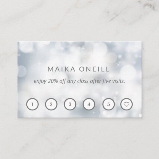 Luxury Silver bokeh wellness massage yoga Visitekaartje (Voorkant)