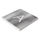 Luxury Silver Brushed Metal Monogram Name Initiaal Trivet (Hoek)