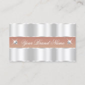 Luxury Silver Coral Sparging Diamonds Glamoureus Visitekaartje (Voorkant)