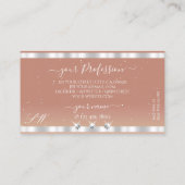 Luxury Silver Coral Sparging Diamonds Monogram Visitekaartje (Achterkant)