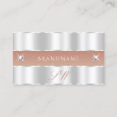 Luxury Silver Coral Sparging Diamonds Monogram Visitekaartje (Voorkant)