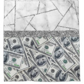 Luxury Silver Dollars Interior Marble Glitter Douchegordijn (Voorkant)