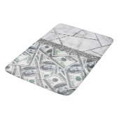 Luxury Silver Dollars Interior Marble Glitter Sho Badmat (Gekanteld)