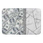 Luxury Silver Dollars Interior Marble Glitter Sho Badmat (Voorkant)