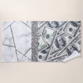 Luxury Silver Dollars Interior Marble Glitter Sho Strandlaken (Voorkant)