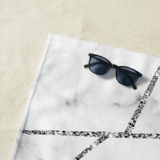 Luxury Silver Dollars Interior Marble Glitter Sho Strandlaken (In situ)