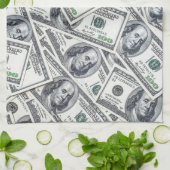 Luxury Silver Dollars Interior Marble Glitter Sho Theedoek (Gevouwen)